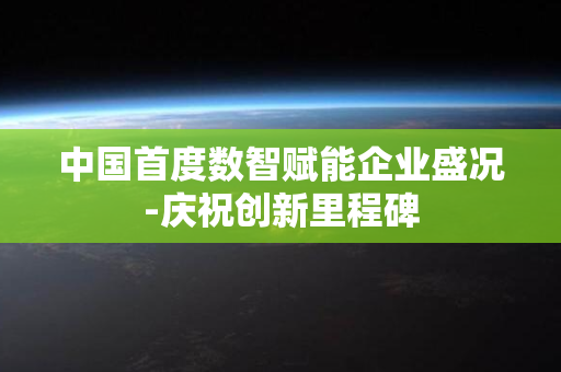 中国首度数智赋能企业盛况-庆祝创新里程碑